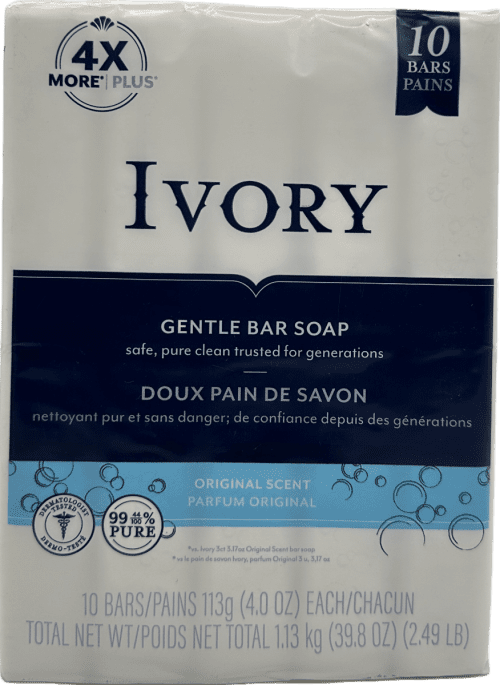 Ivory Original 10-Pack: Gentle, Floating Bar Soap for 140+ Years