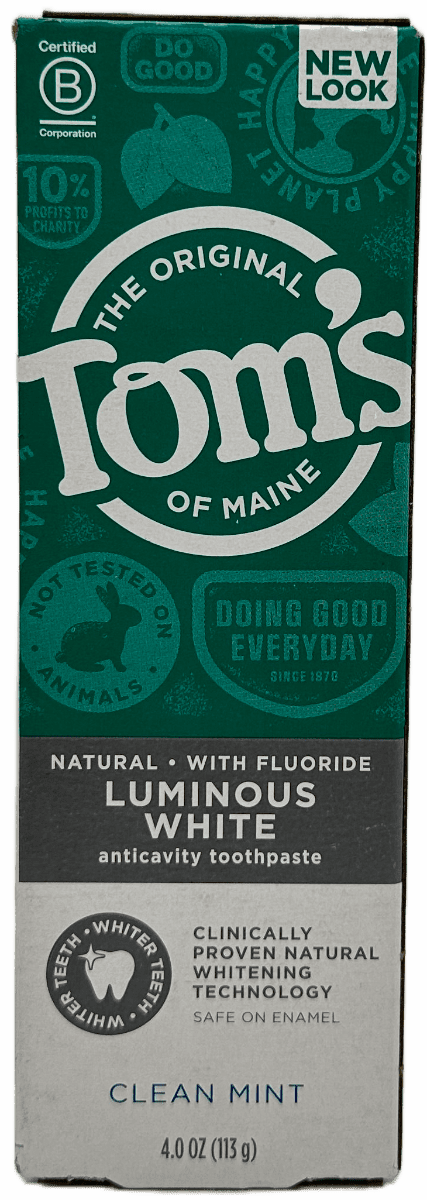 Tom's Luminous White Anticavity Toothpaste - Clear Mint - 4 OZ