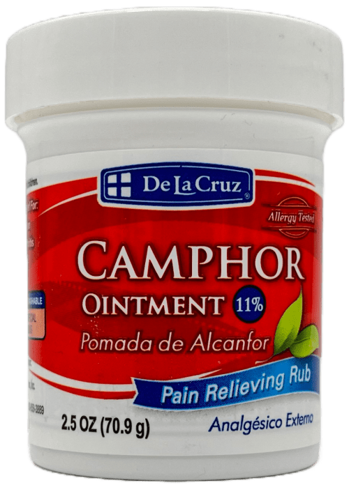 De La Cruz 11% Camphor Ointment: 5-in-1 Pain Relief (2.5 oz)