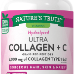 Nature's Truth Hydrolyzed Ultra Collagen +C - 3,000 mg Collagen Type 1 & 3 Plus - 90 Ct